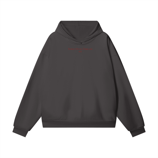Corcoal 460 GSM oversized heavyweight hoodie, warm fleece streetwear with hidden pocket.