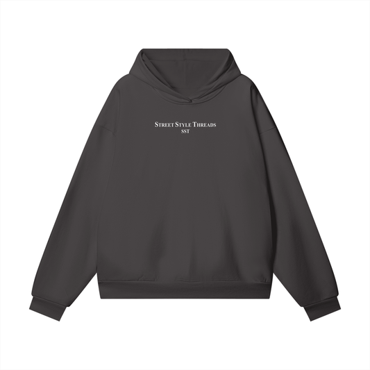 Chorcoal 460 GSM oversized heavyweight hoodie, warm fleece streetwear with hidden pocket.